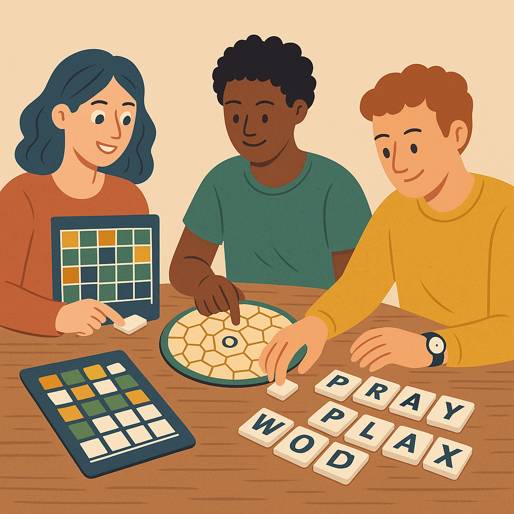 People enjoying different word games with different play styles